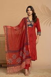 Naisha K 408 Cotton Stylish Casual Wear Kurti With Pant And Dupatta Exporters In India