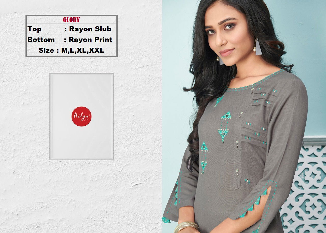 LT FABRICS GLORY Latest Fancy Festive Wear Heavy Designer Rayon Kurtis With Bottom Collection