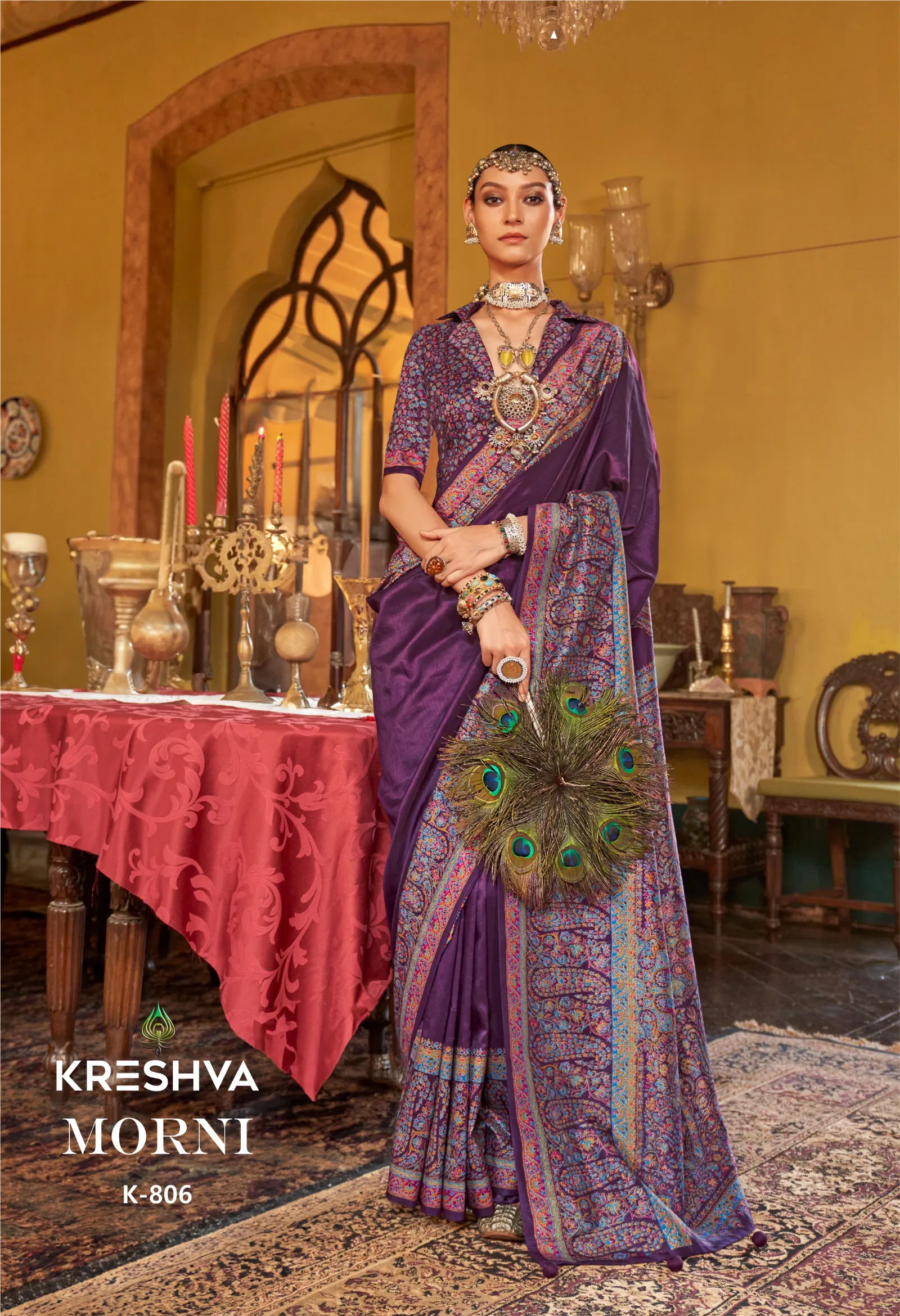 Morni By Kreshva P V Silk Wedding Wear Saree Suppliers In India