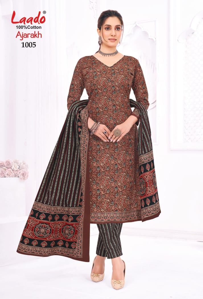 Ajarakh Vol 1 By Laado Cotton Printed Dress Material Wholesale Suppliers In Mumbai
