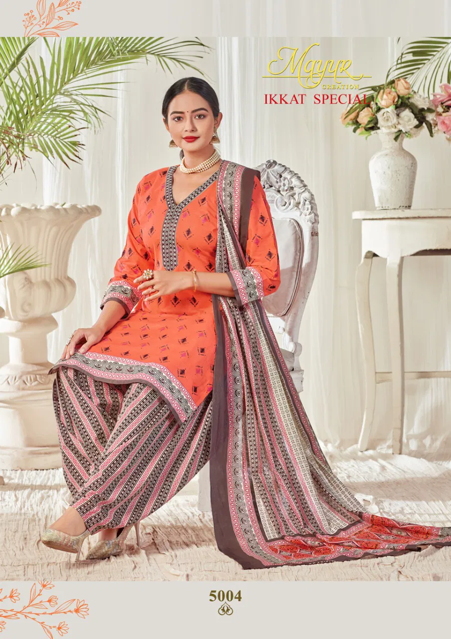 Mayur Ikkat Special 5 Latest Design Pure Cotton Printed Daily Wear Dress Material Collection 