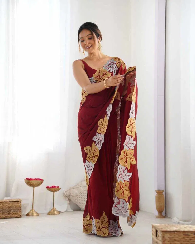 Ds 710 Vichitra Silk Embroidered Party Wear Saree Best Wholesale Shop In Surat