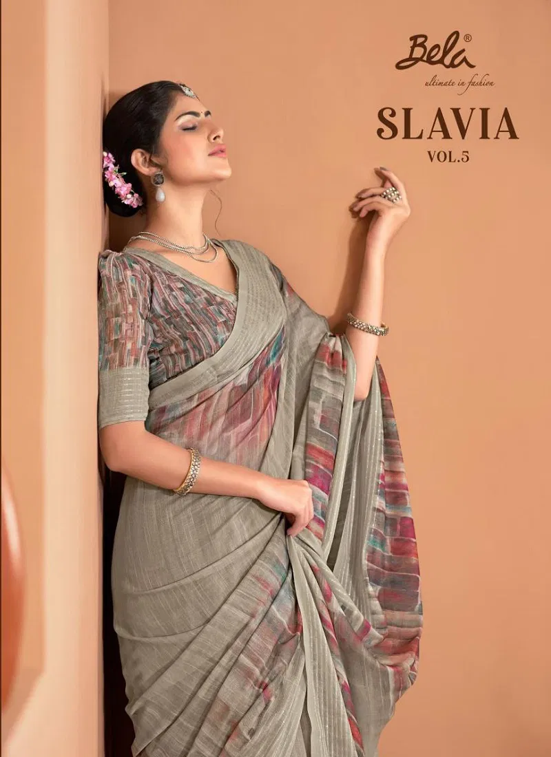 Slavia Vol 5 By Bela Linen Saree Exporters In India