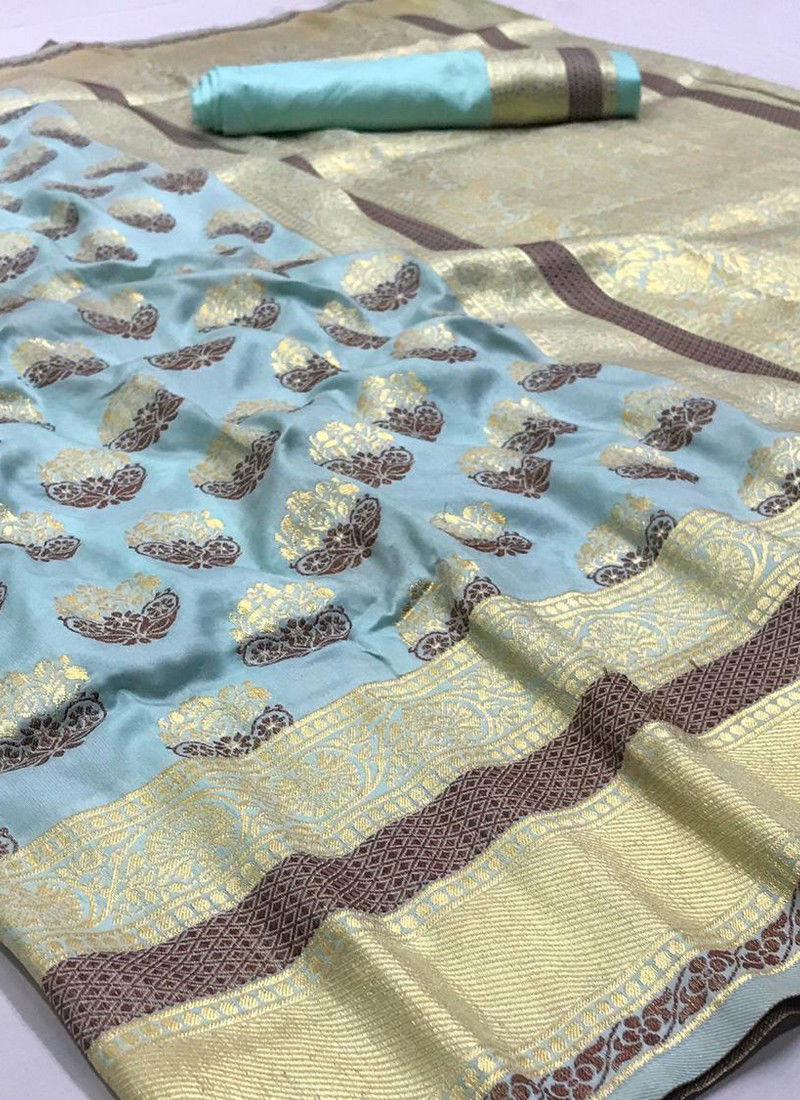 Blue Banarasi Soft Silk Non Catalog Traditional Saree 1001