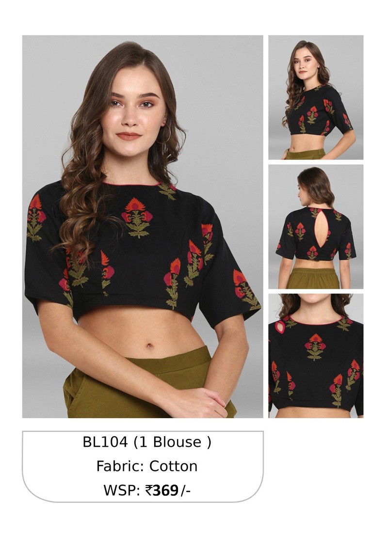 Black Janasya Ladies Blouse Catalog 104