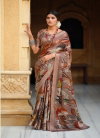 Chocolate Colour Sahar By Sr Viscose Printed Saree Wholesale Shop In Surat 1006
