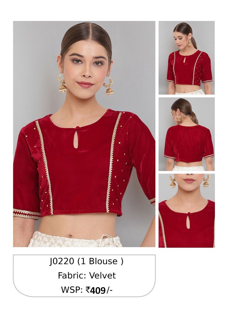 Dark Red Colour Janasya Ladies Blouse Catalog 220