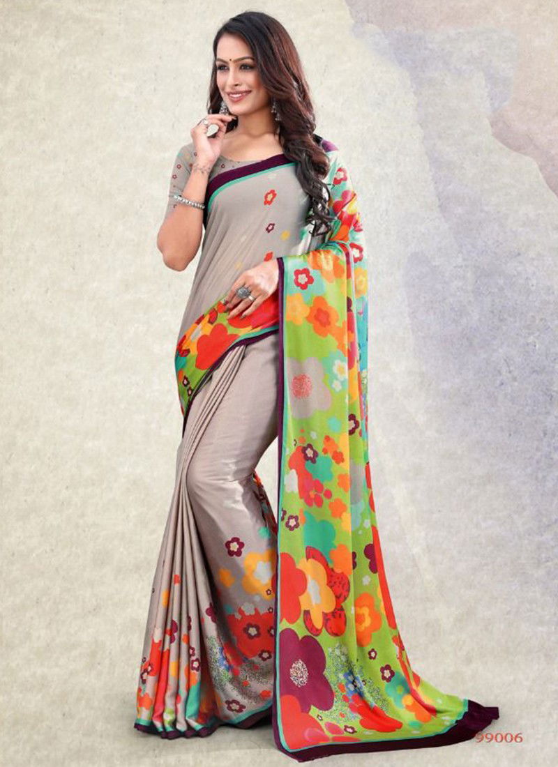 Digital Stance Printed Wholesale Daily Wear Sarees Catalog