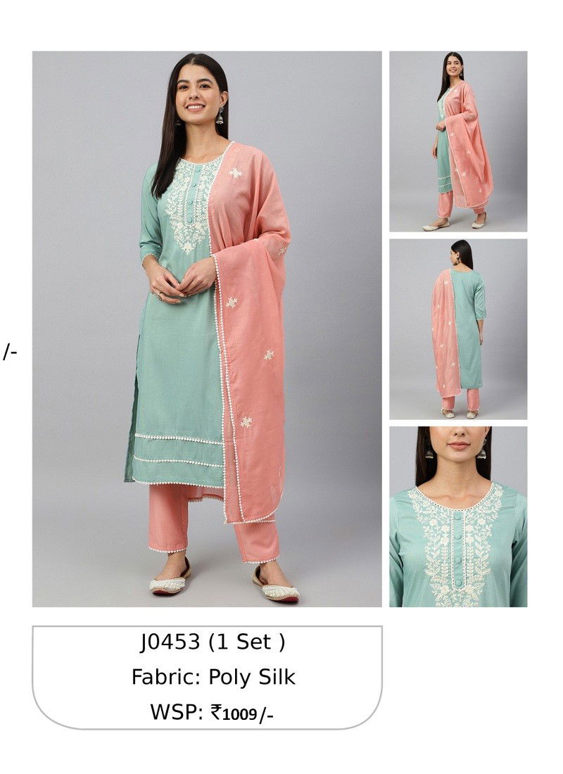 Light Green Janasya Readymade Suits Catalog 453