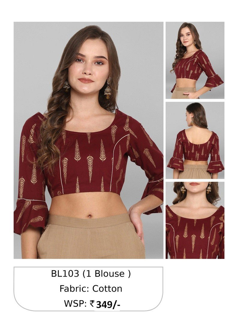 Light Maroon Janasya Ladies Blouse Catalog 103