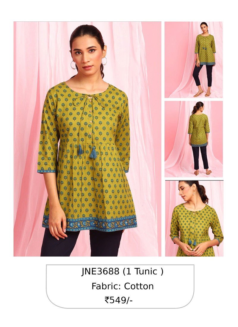 Parrot Colour Janasya Ladies Top Catalog 3688