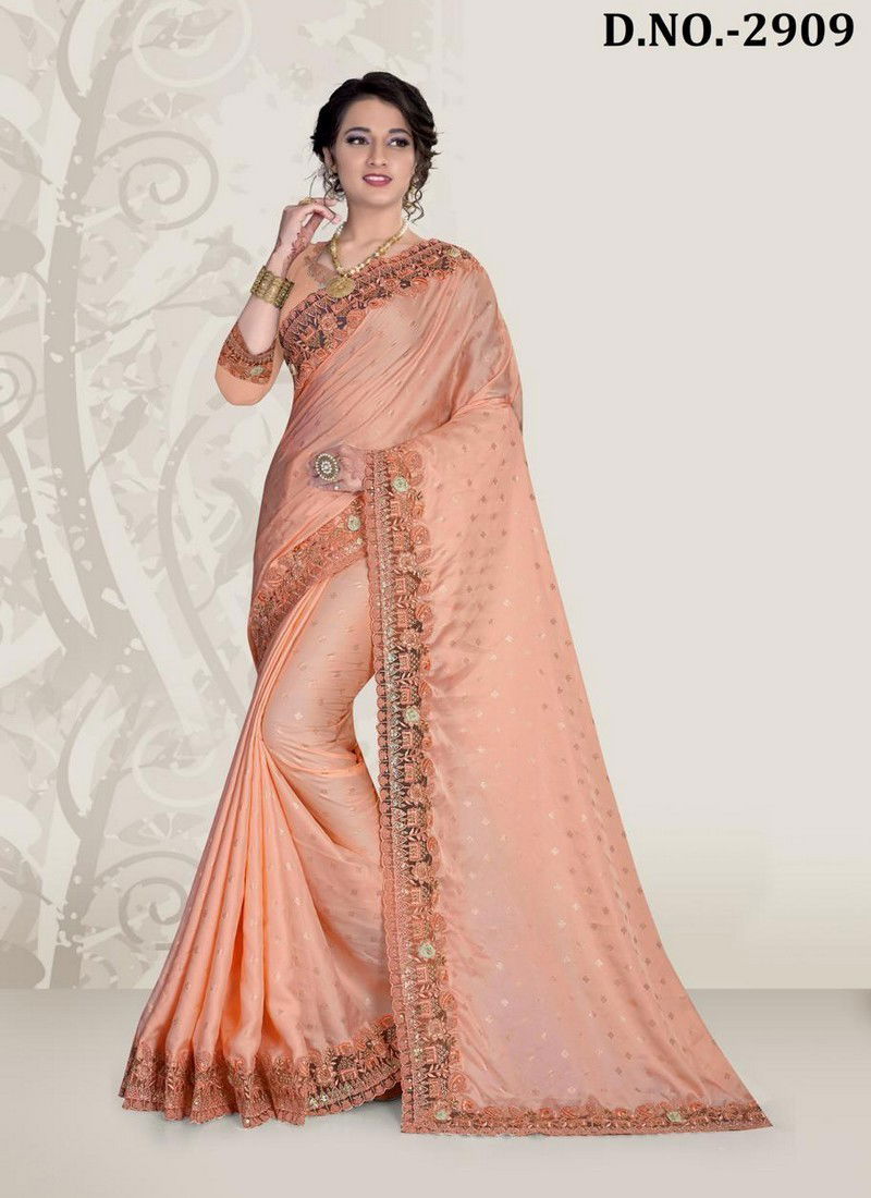 NARI KAVYANJALI Fancy Latest Designer Festive Wear Heavy Coding And Siqvence Embroidery With Applique Flower Siramic hand Work Silk Saree Collection