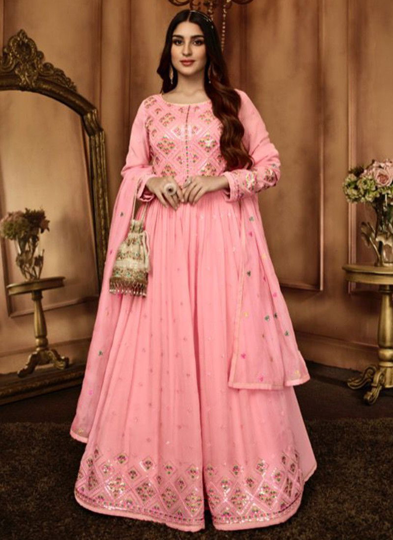 Peach Colour Zara Wholesale Wedding Salwar Suit Catalog 51175