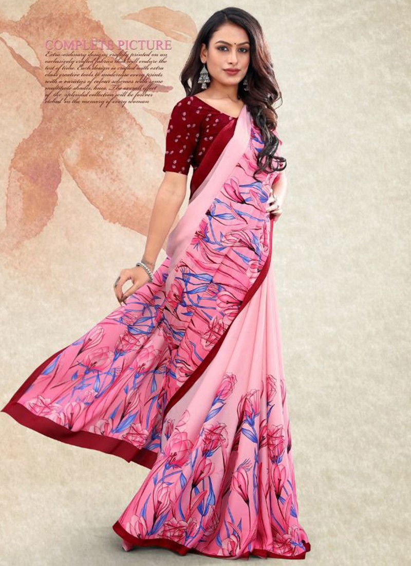Digital Stance Printed Wholesale Daily Wear Sarees Catalog
