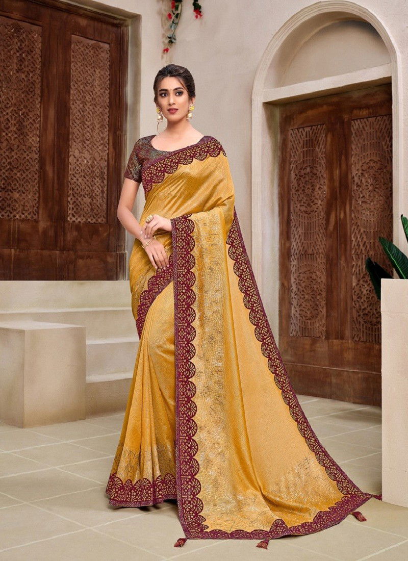 Yellow Colour Aaditri By Mahotsav 11913 To 11924 Series Saree Exporters in India 11919