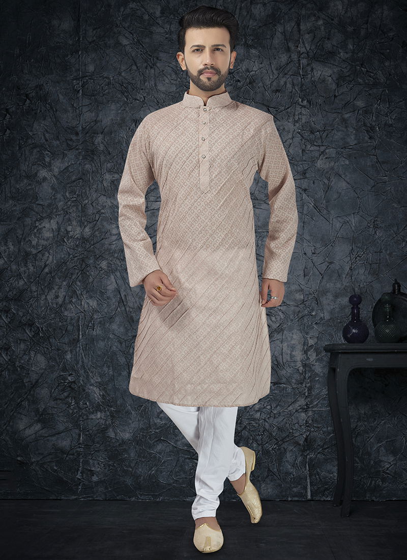 Brown Cotton MI 029 Kurta Pajama