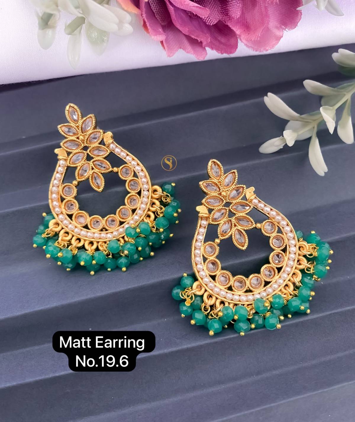 Buy MONKDECOR Beautiful Design Party Wear Earrings For Girls & Women (6  Stone Meena-Rani Pink) Online at Best Prices in India - JioMart.