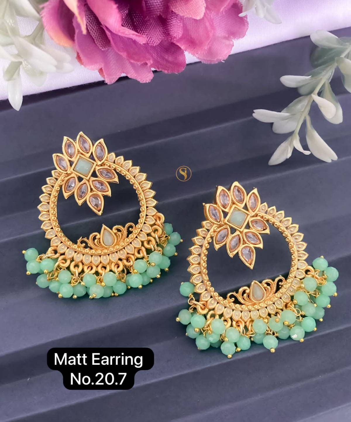 I Jewels Gold Plated Traditional Big Kundan & Pearl Chandbali Earrings with  Maang Tikka Set for Women/Girls (TE3002G-1) - I Jewels - 4036372