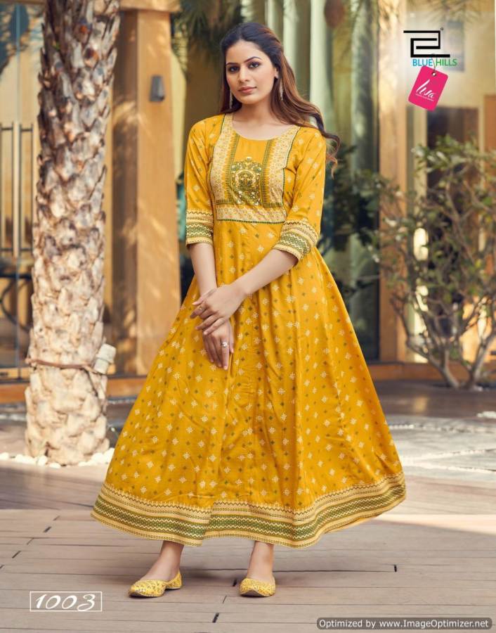 RETRO SKIRT VOL 1 BY BLUE HILLS STYLISH PARTY WEAR COTTON LONG KURTI WITH  SKIRTS SUPPLIER IN INDIA MALAYSIA - Reewaz International | Wholesaler &  Exporter of indian ethnic wear catalogs.