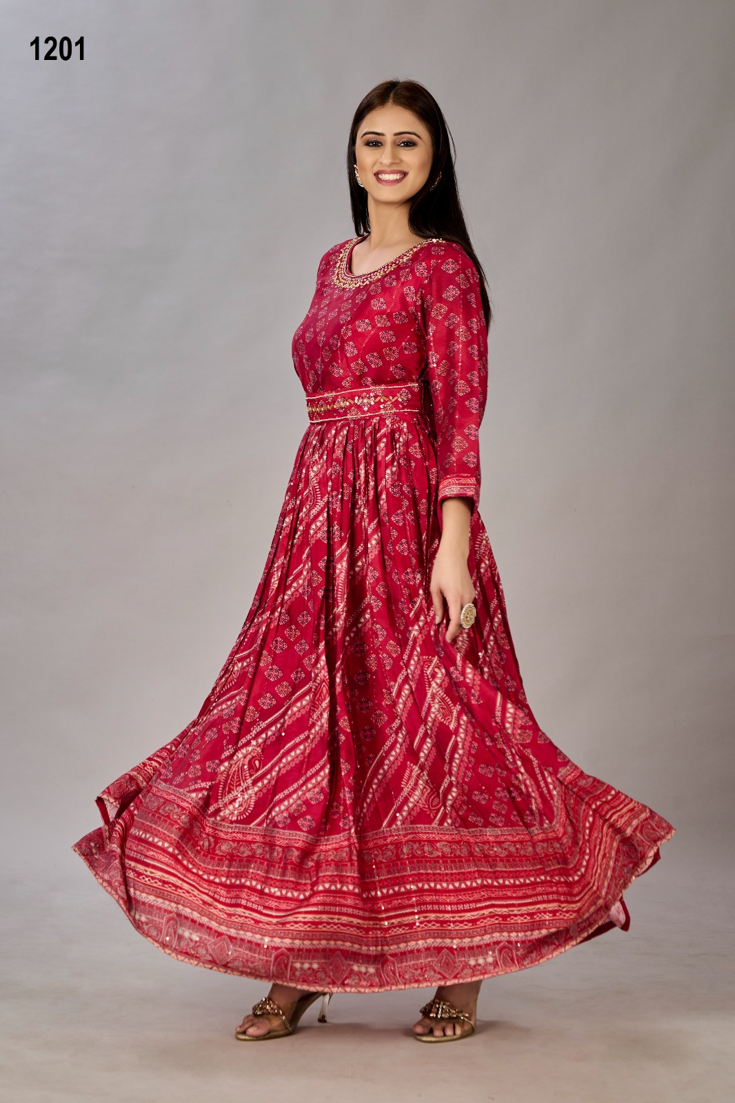Ladies Flavour Sabhyata Pure Cotton Wholesale Gown With Dupatta Catalog