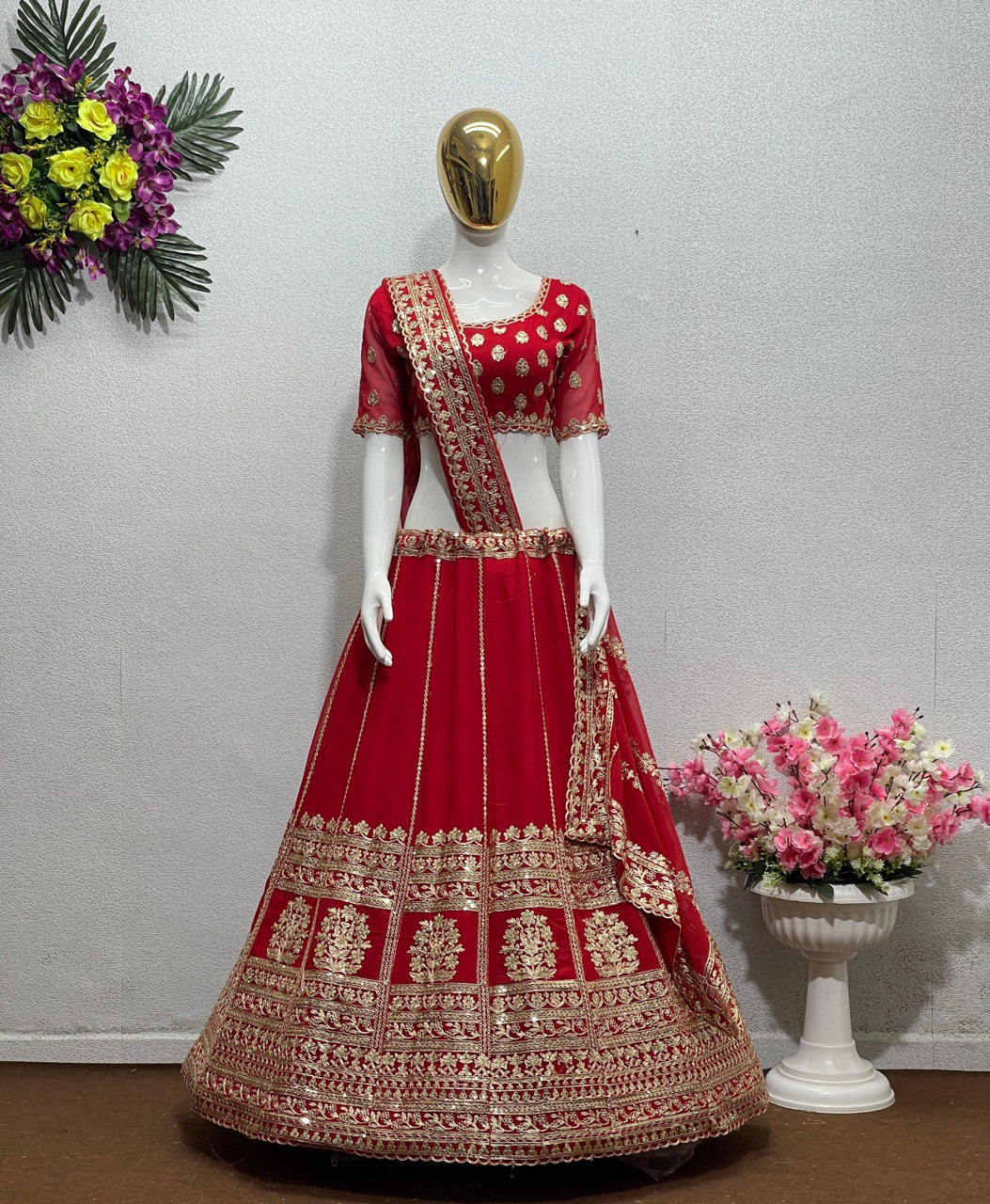 Buy Wedding Wear White Thread Work Net Lehenga Choli Online From Surat  Wholesale Shop.