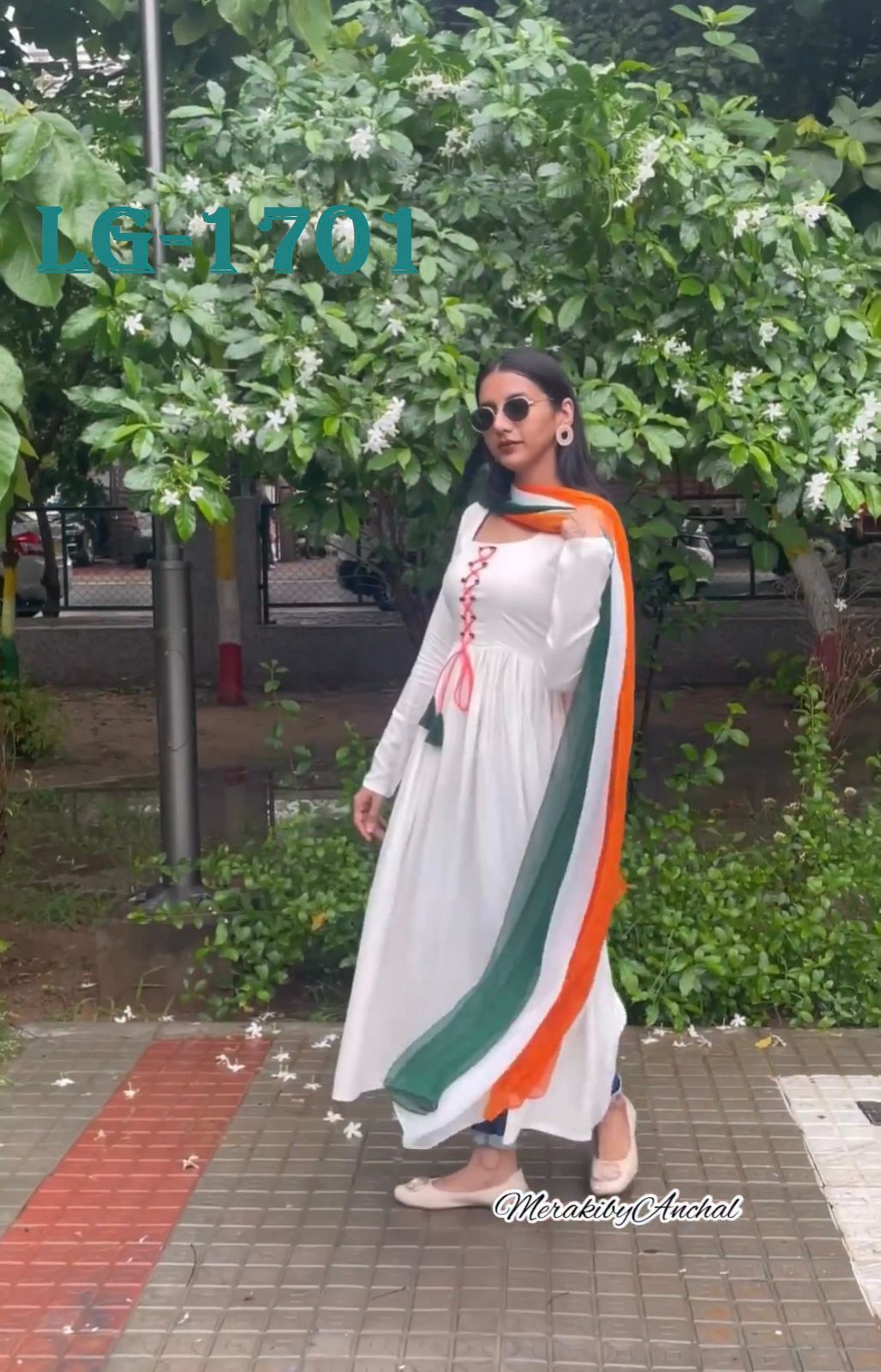 poonam tiranga festival rayon chikan work readymade 3 piece salwar suit for independence  day