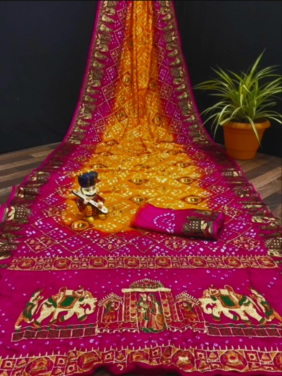 Buy Hand Bandhej Special Heavy Chex Bandhani Gharchola Saree Online in  India - Etsy | Sarees online, Bandhani saree, Saree