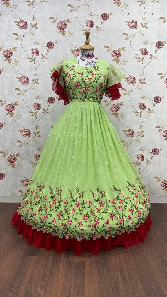 AJD 7864 Girls Wedding Wear Kids Gown Wholesale Market In Surat