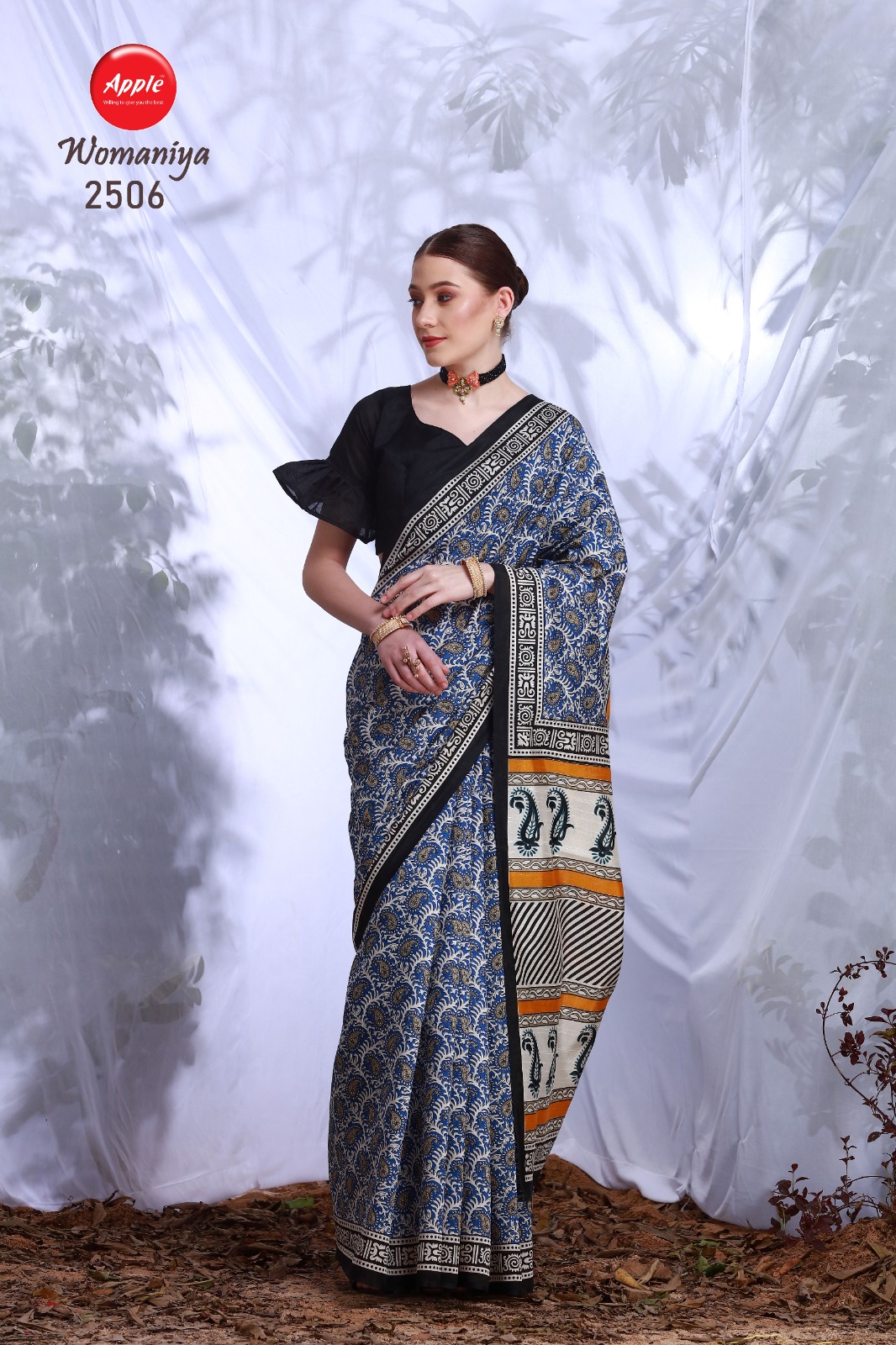 Multicolour Festive Wear Chex Printed Bhagalpuri Silk Saree