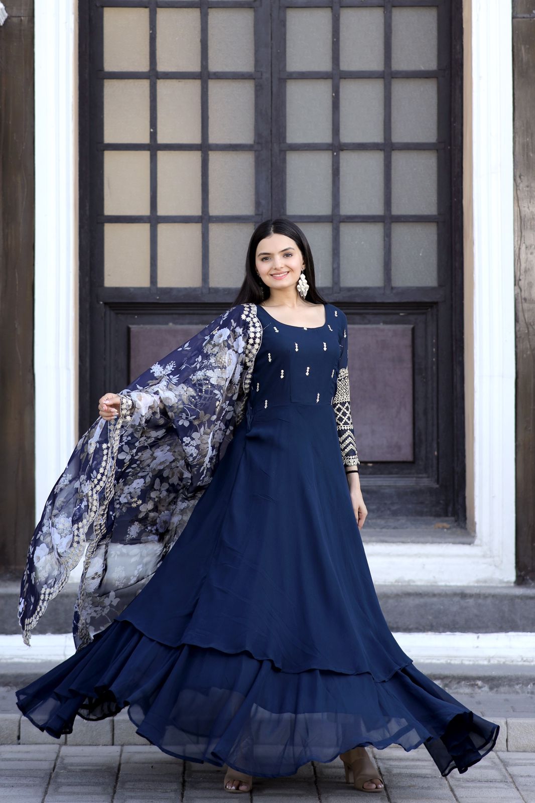 Blue Hills Raksha bandhan Rayon Kurti Gown With Dupatta set Collection