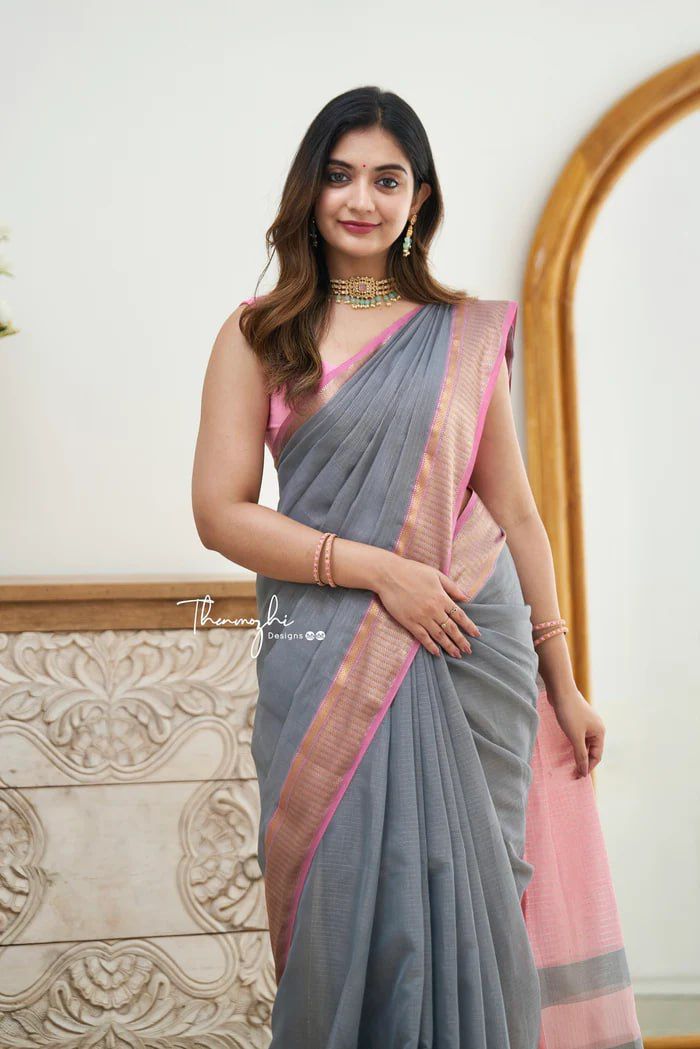 Summer Comfortable 100% Cotton Plain Designer Sea Blue Ladies Saree For  Casual Wear at Best Price in Bathinda | Abc India