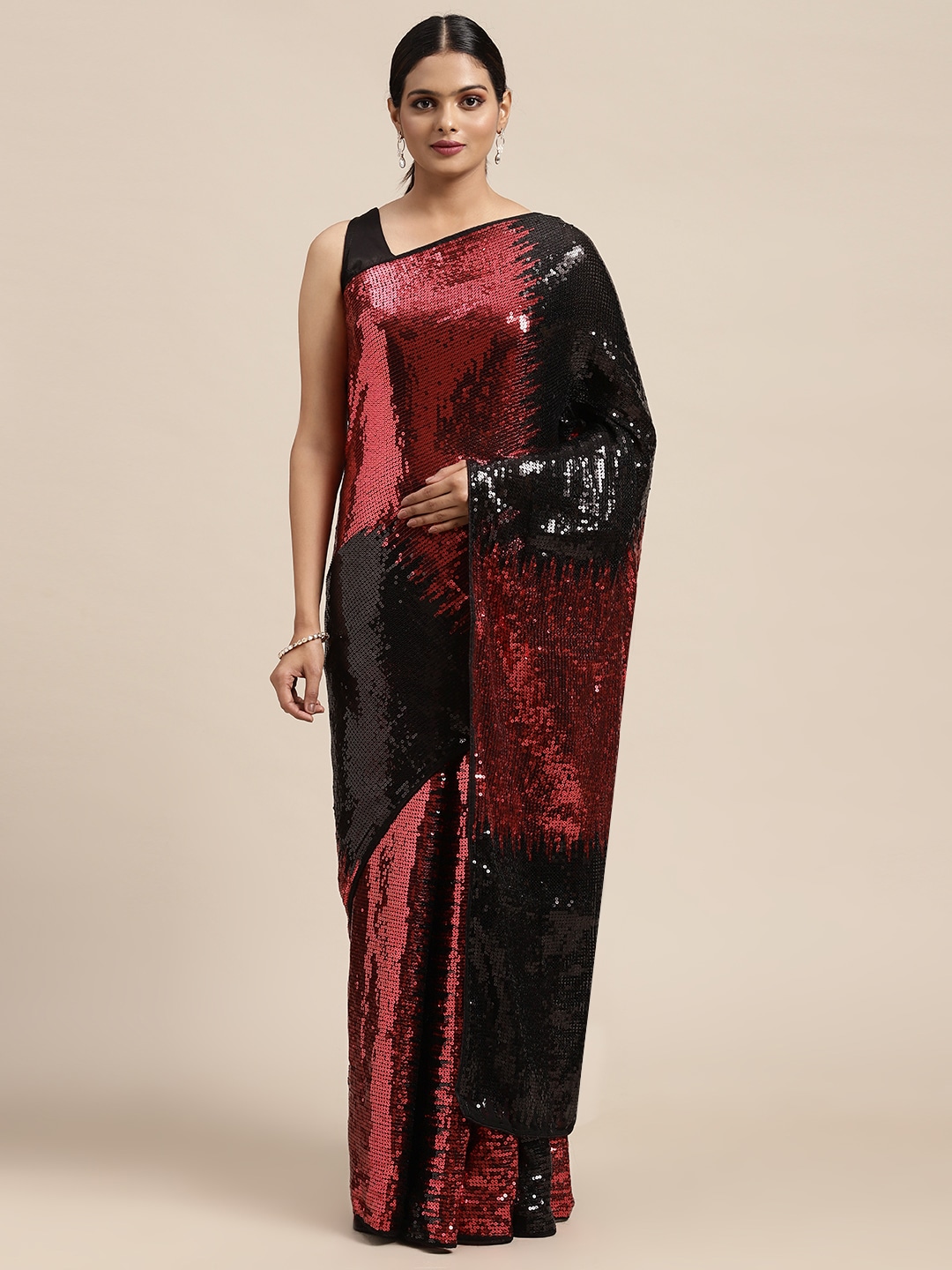 Sequin Saree Online | Buy Green Sequin (Sequence) Saree