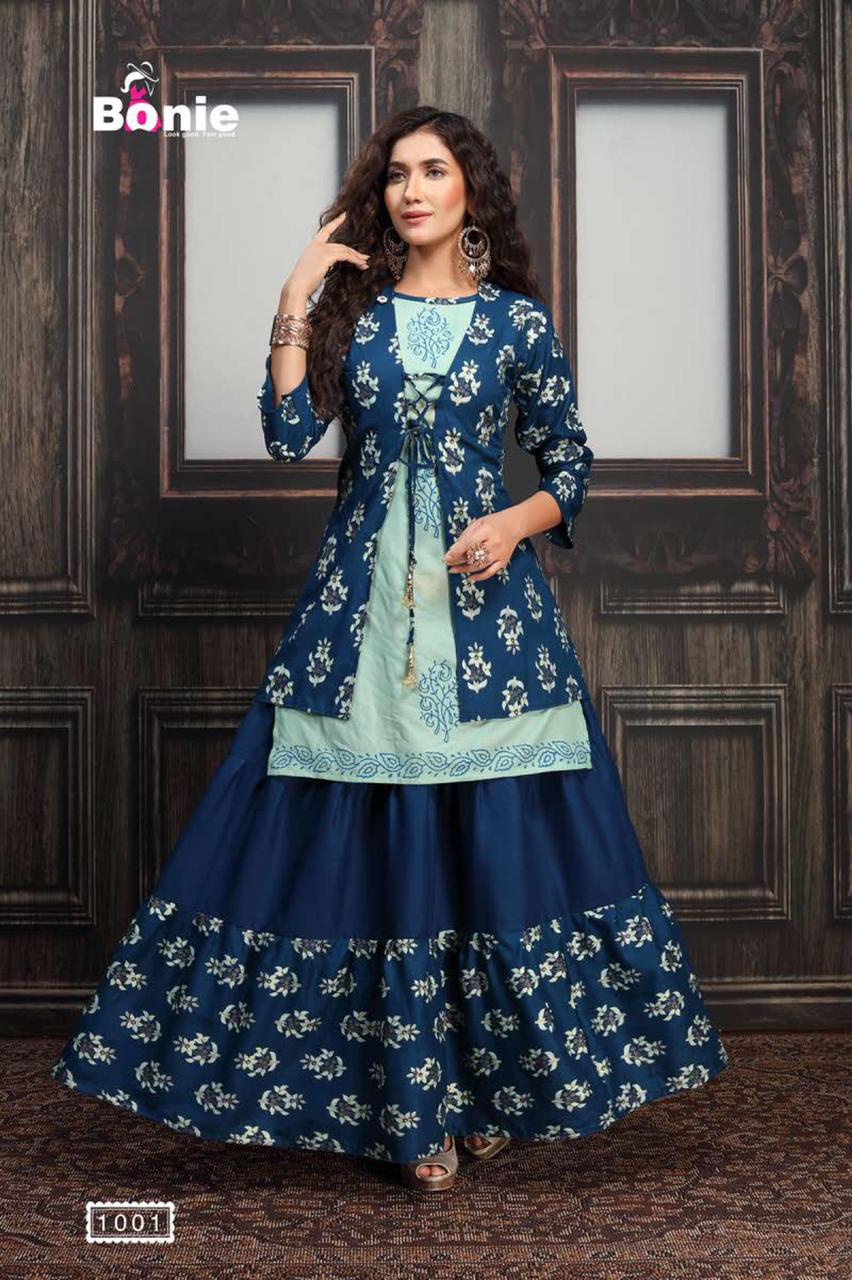 Party Wear Anarkali Kurti With Skirt By Blue Hills Retro Skirt, Wash Care:  Handwash at Rs 899 in Surat