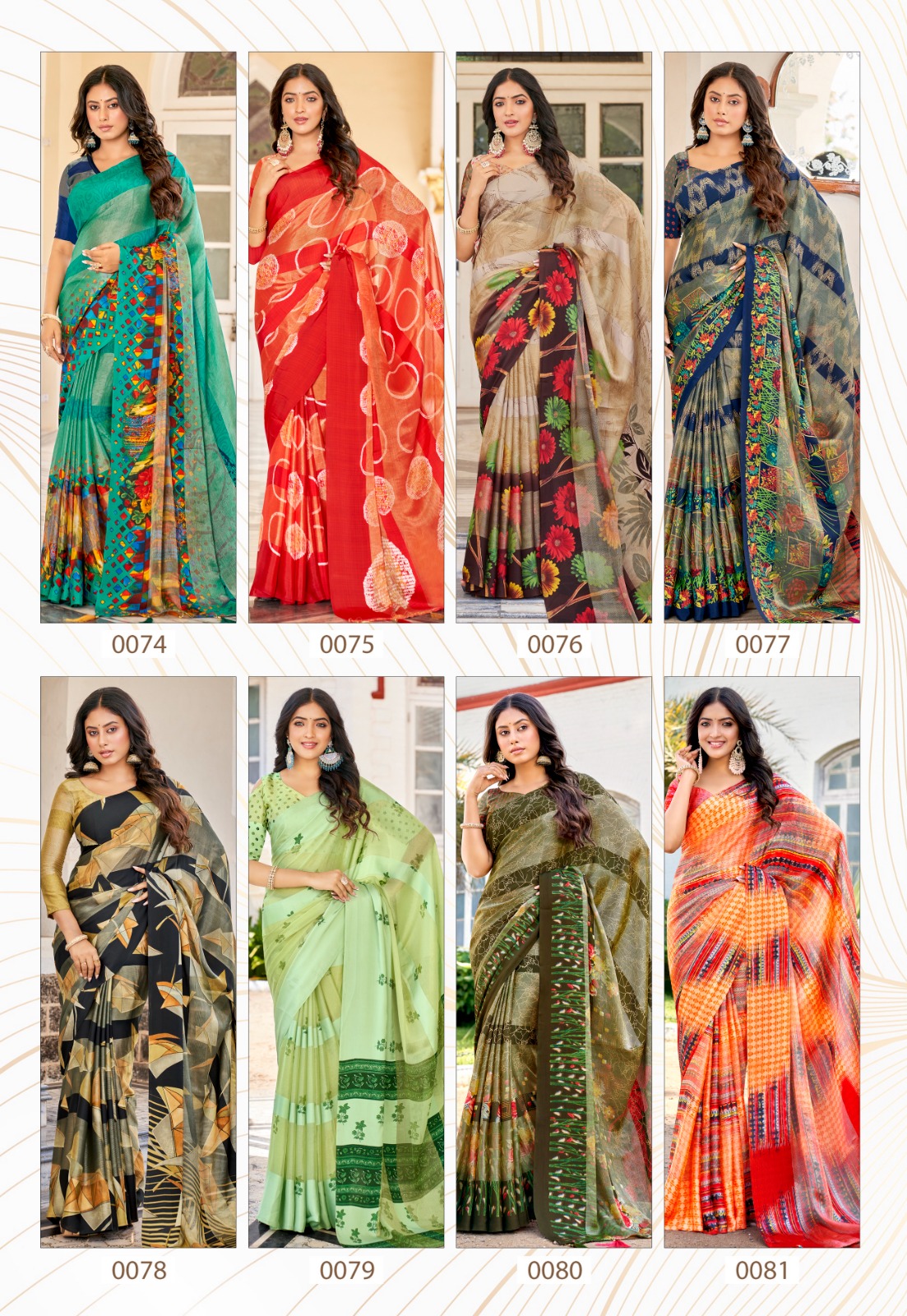 Buy Pack of 8 Printed Art Silk Sarees by Pakhi (8A1) Online at Best Price  in India on Naaptol.com