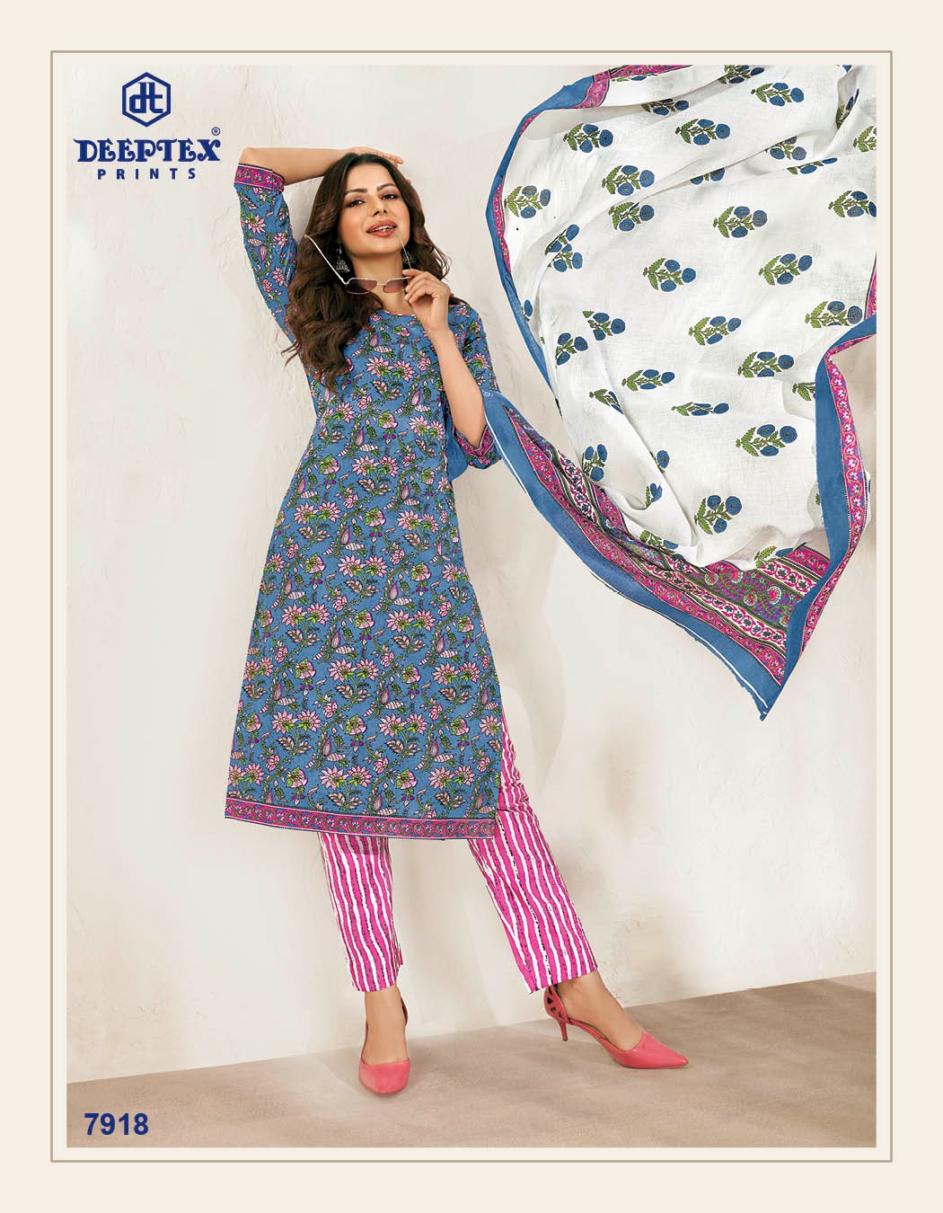 Deeptex Miss India Vol 81 Printed Cotton Dress Material - The Ethnic World
