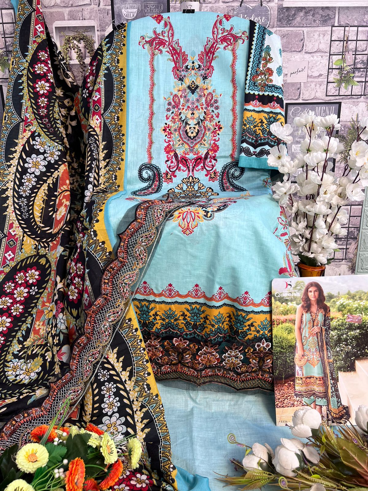 Firdous Queens court 5 By Deepsy Cotton Printed Pakistani Suits