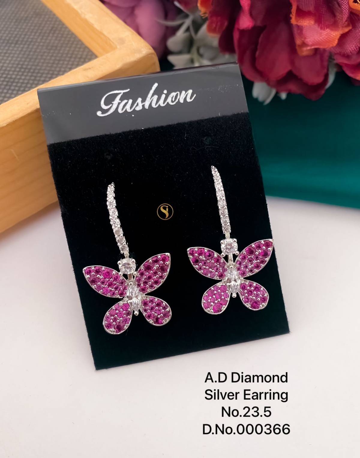 Yellow Chimes Stud Earrings for Women White Pink Crystal Butterfly –  GlobalBees Shop