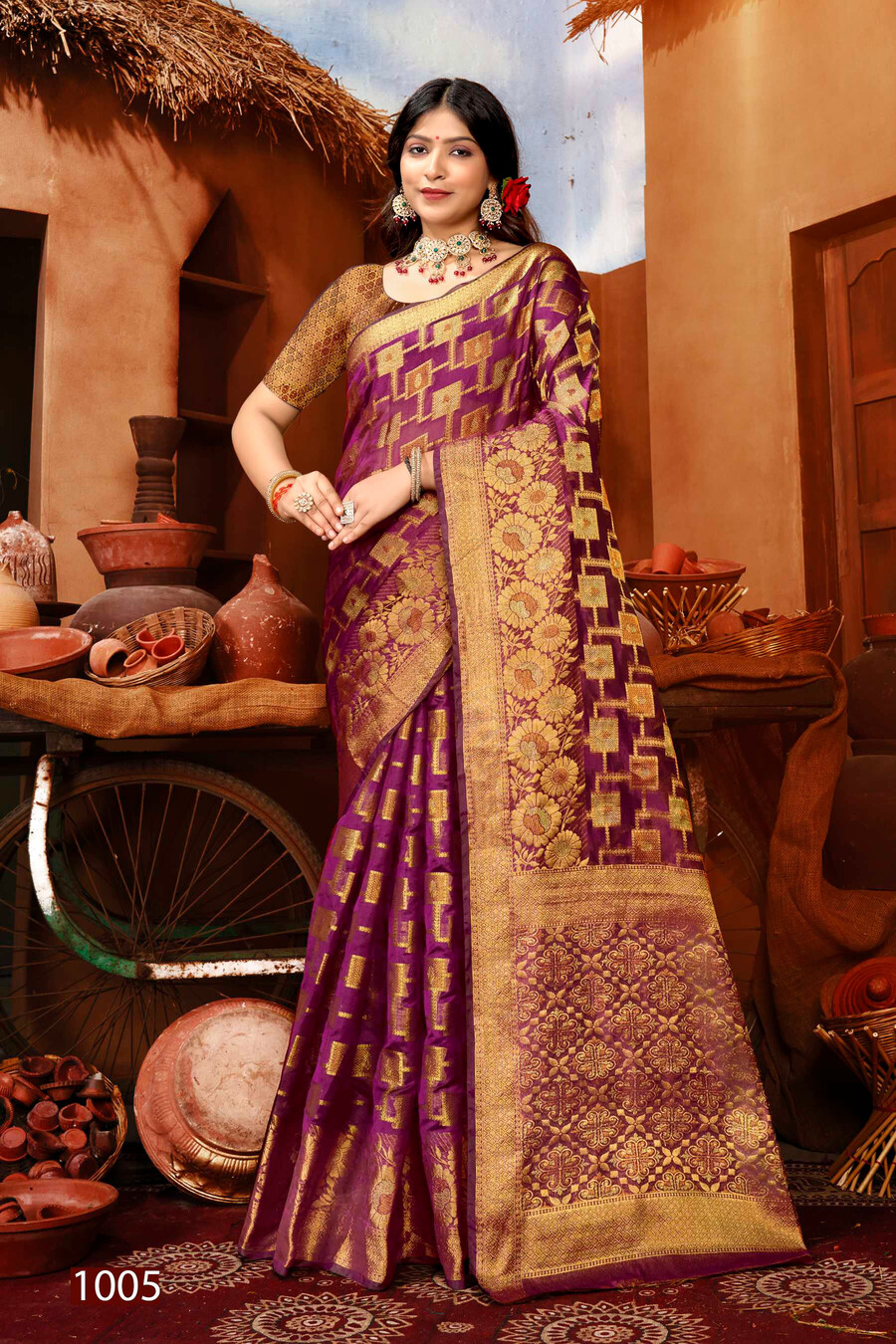 Organza Sarees Manufacturers in Varanasi - JDS Banaras