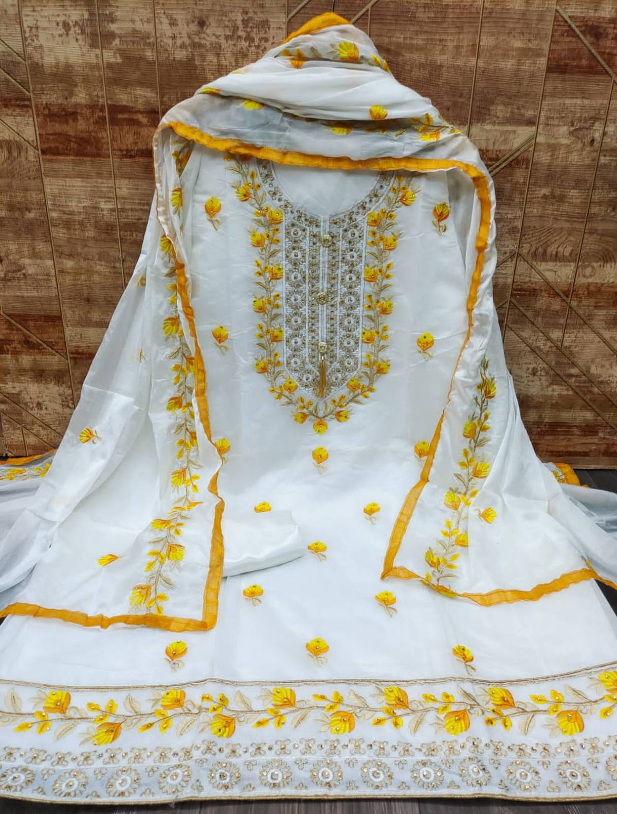Buy Panzora Elegant Chanderi Silk Dress Material Set with Kashmiri  Embroidery Online at Best Prices in India - JioMart.