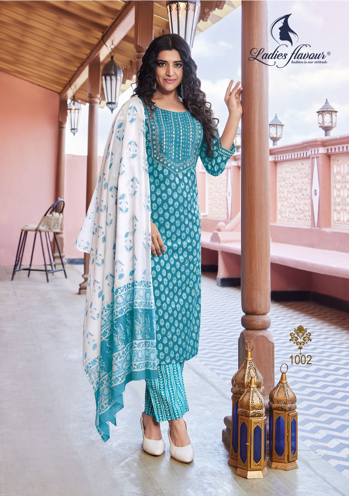 Straight Printed Cotton Suit Set, Stitched, White at Rs 500 in Surat