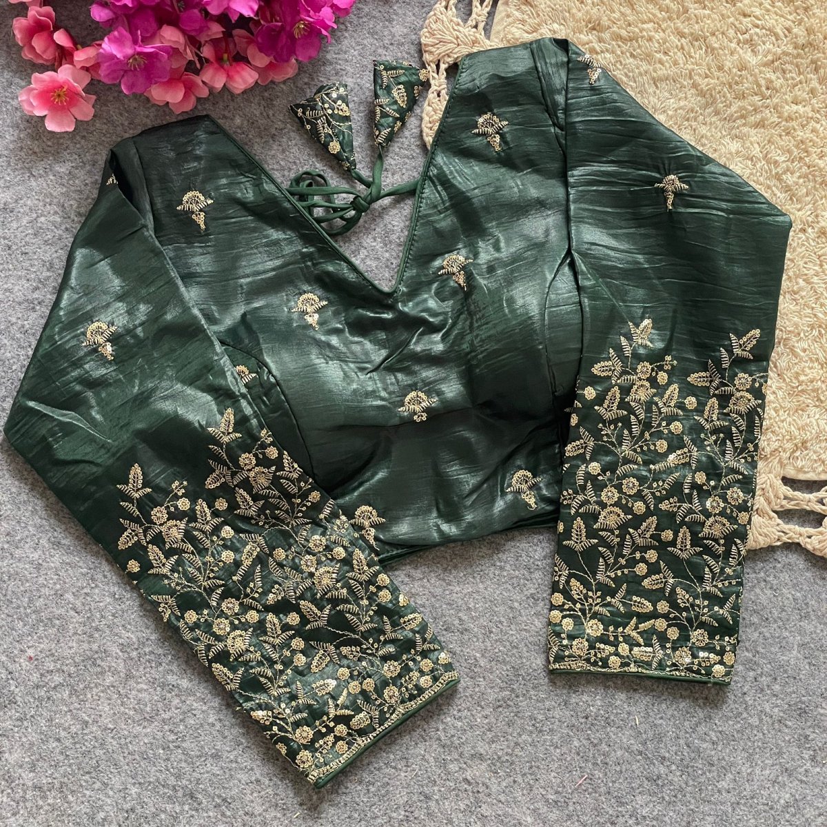 Pinki 30 Fendi Silk Embroidery Work Blouse Bulk Orders In India 