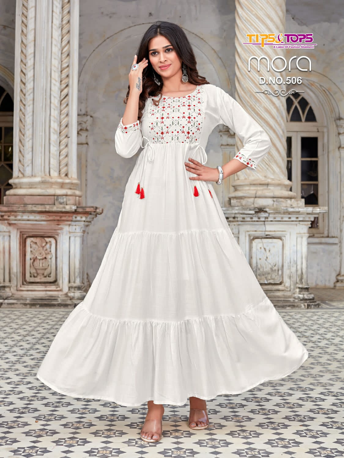 Stunning Long Anarkali Gown with Dupatta | Rayon Fabric | 3/4 Sleeves –  akr94glamour.com