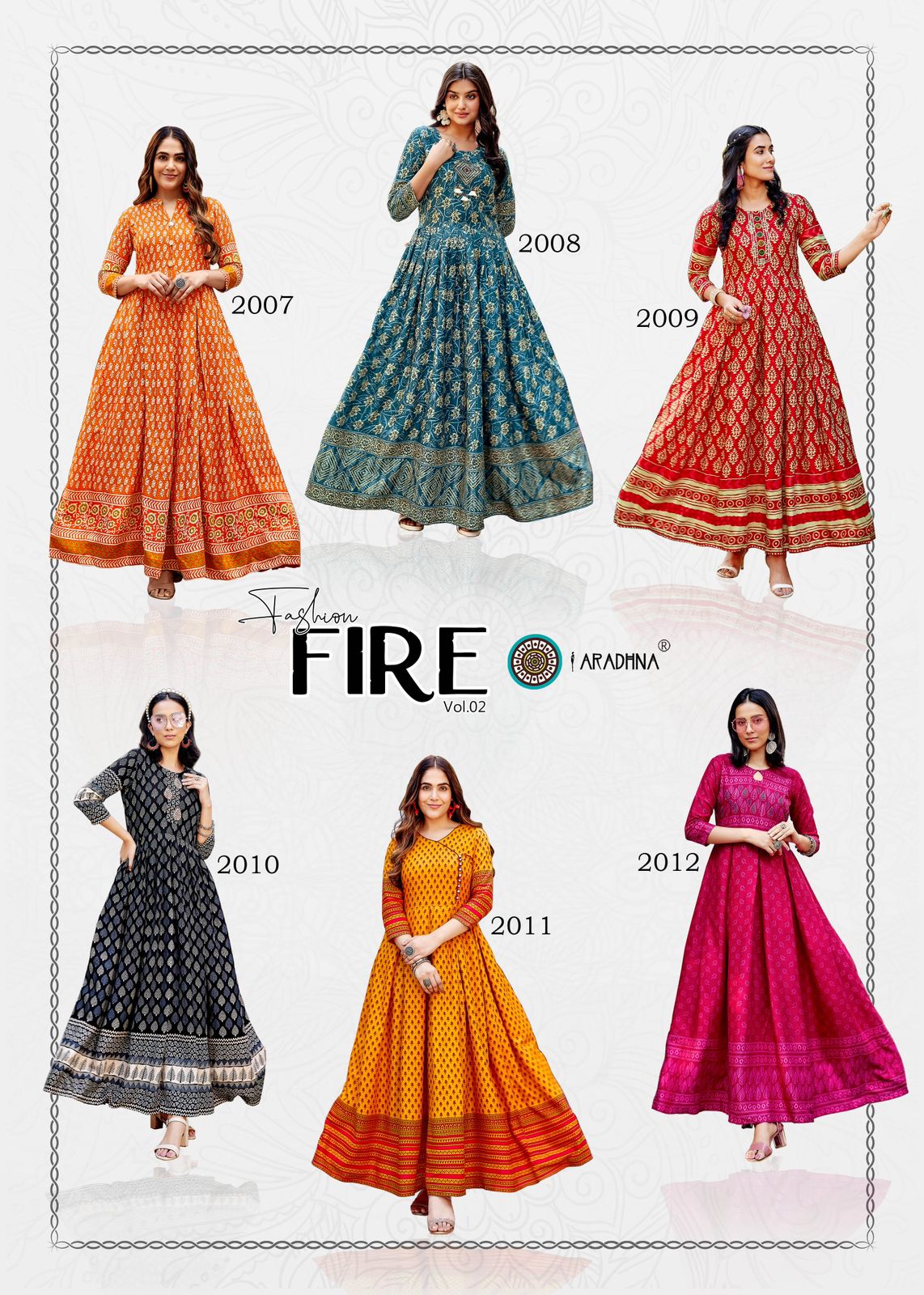 Aradhna Fashion Fire Vol 2 Printed Anarkali Kurti Catalog - The