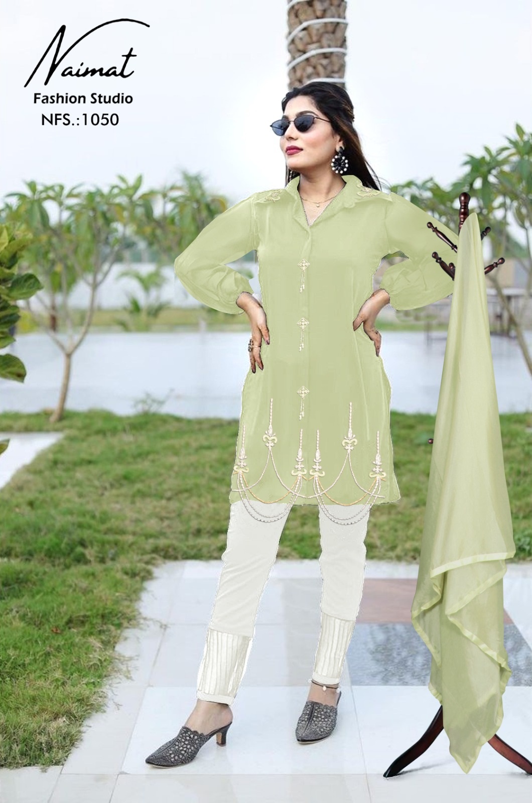 Digital Printed Cotton Pakistani Suit in Beige : KPV771
