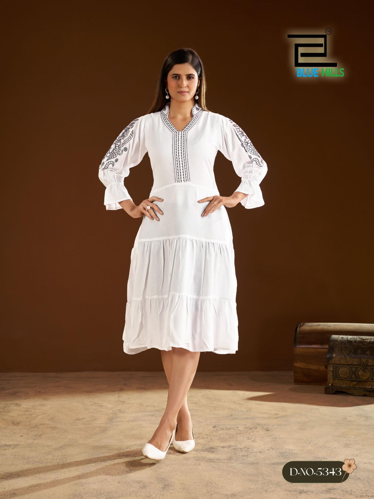 surat ladies dress wholesale market Anna By Blue Hills Rayon Embroidery Kurtis In surat fabric market