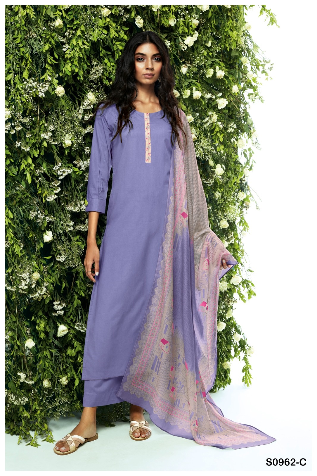 Ganga Shamsi Festive Collection Jacquard Pashmina Ladies Suit New Designs