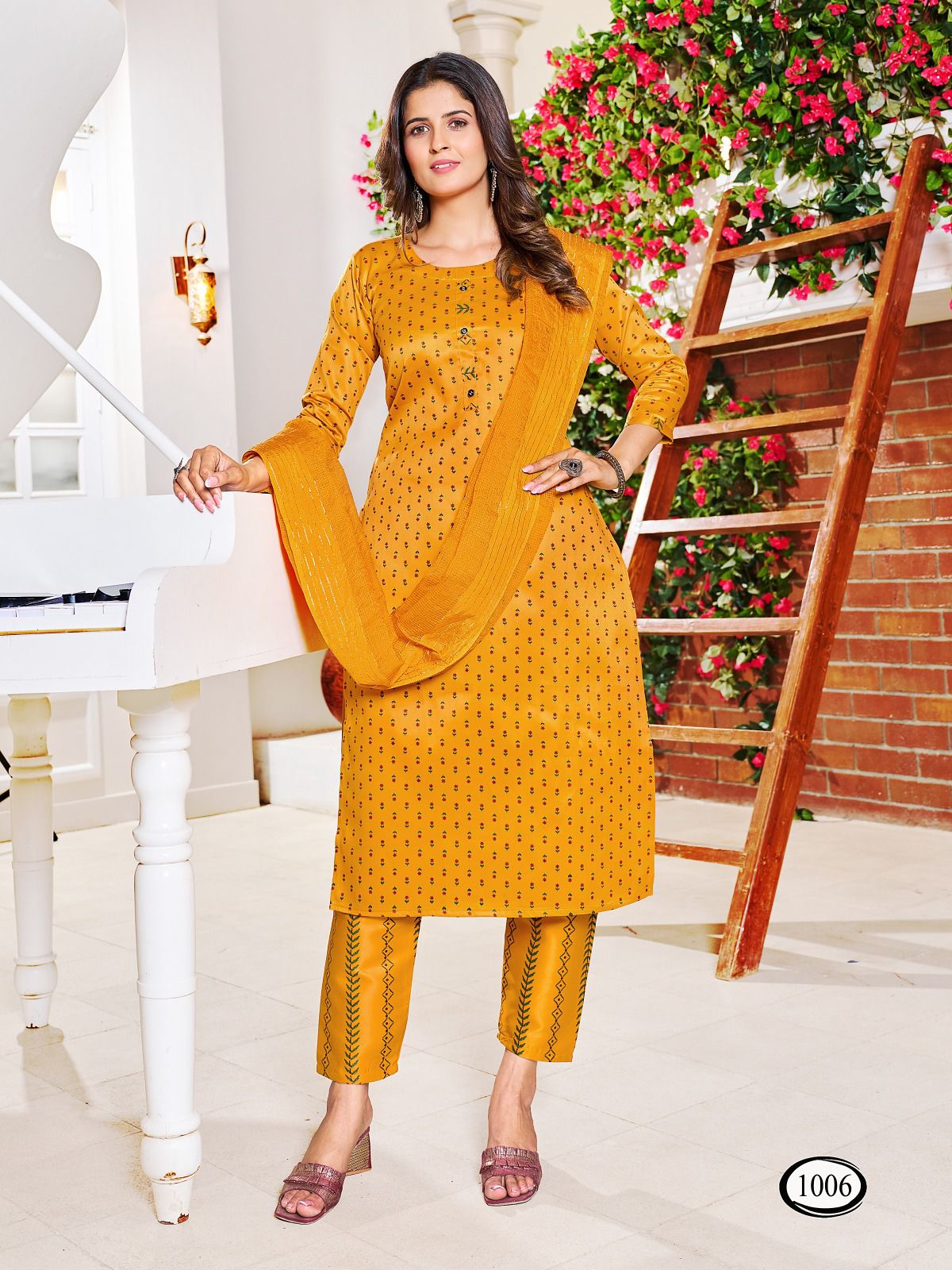 Readymade cotton salwar suit set - Yellow – VIKA Boutique