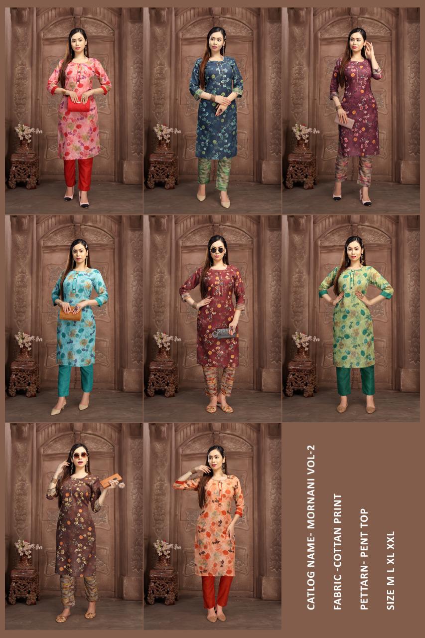 562625062fashion talk morni 2 ethnic wear cotton printed kurtis with bottom collection%20Thumbnail