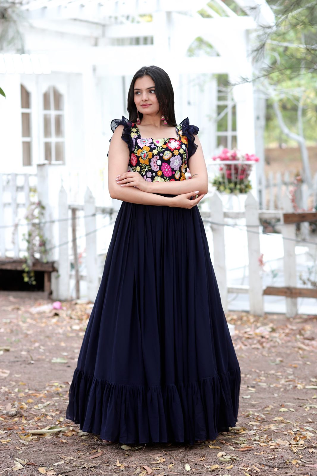 Peach Georgette Dress Design by K-ANSHIKA Jaipur at Pernia's Pop Up Shop  2024