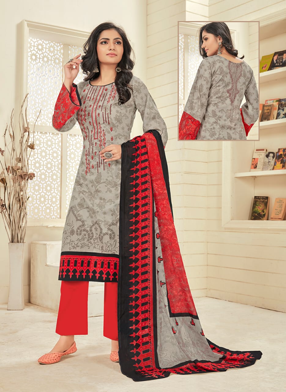 Cotton Dress Material Chiffon Dupatta. | Shikha's Fab